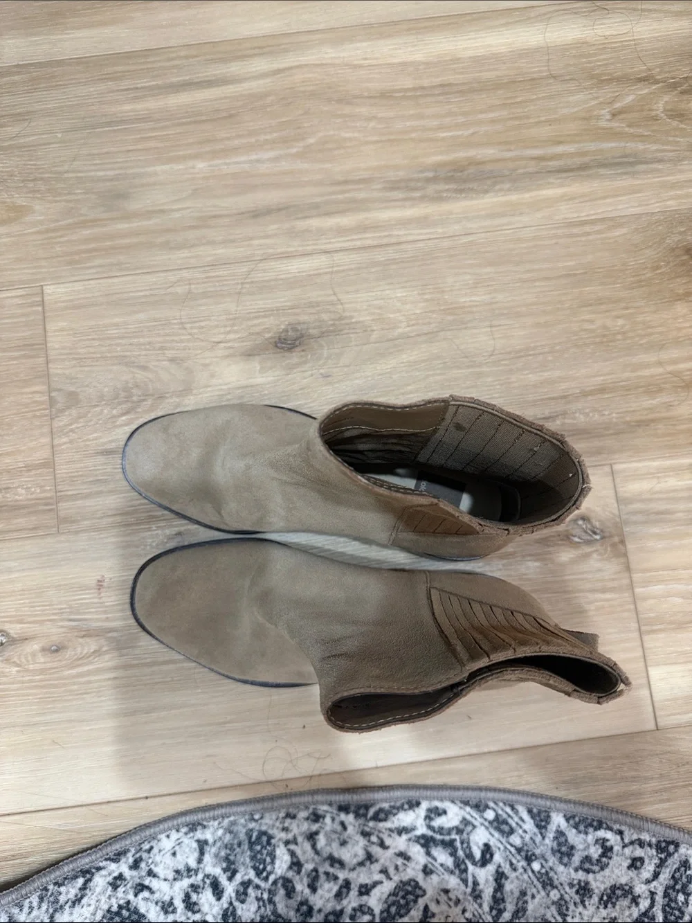 Dolce Vita Tan Suede Ankle Booties with Elastic Sides